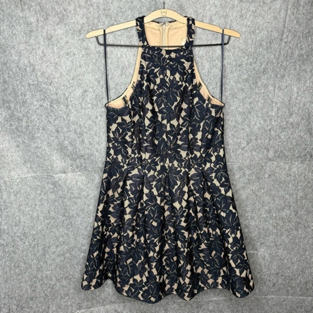 Altar'd State‎ Navy Blue Lace Embroidered Halter Neck Dress- Sz L
